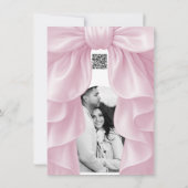 Roze Cascade Plissé Lint Bruids Bedankje Kaart (Achterkant)
