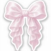 Roze Cascade Plissé Lint Elegant Verwend Gesoignee Sticker (Voorkant)