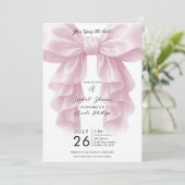 Roze Cascade Plisseren Strik Bindende Knoop Bruids Kaart (Staand voorkant)