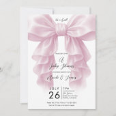 Roze Cascade Ruffle Bow Classy Baby shower Kaart (Voorkant)