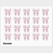 Roze Cascade Ruffle Bow Classy Vrijgezellenfeest Vierkante Sticker (Vel)