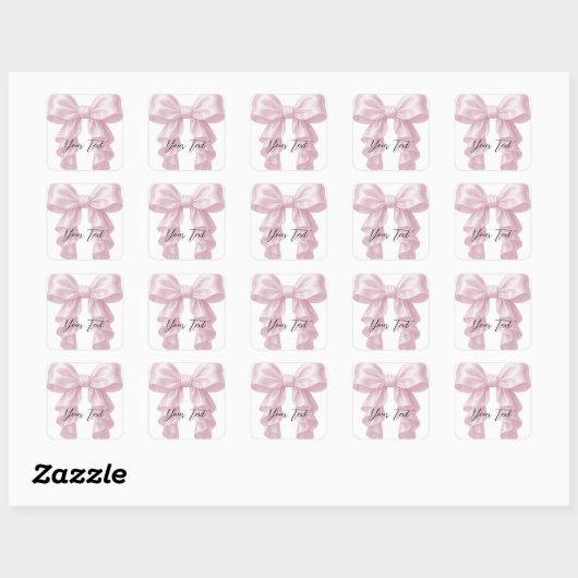 Roze Cascade Ruffle Bow Classy Vrijgezellenfeest Vierkante Sticker (Vel)