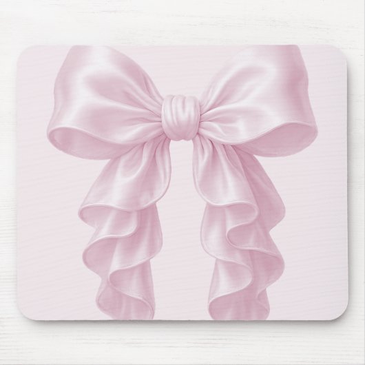 Roze Cascade Ruffle Bow Elegante Posh Girly Muismat (Voorkant)