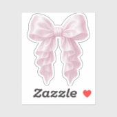 Roze Cascade Ruffle Bow Elegante Posh Girly Sticker (Vel)