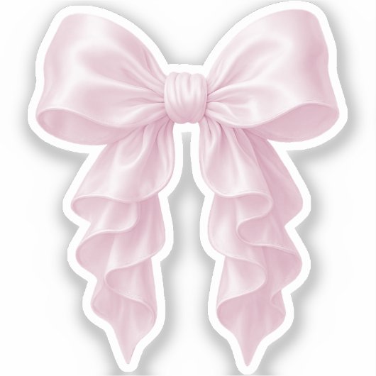 Roze Cascade Ruffle Bow Elegante Posh Girly Sticker (Voorkant)