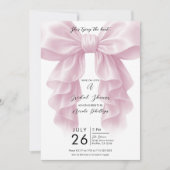 Roze Cascade Ruffle Bow Tying Knot Vrijgezellenfee Kaart (Voorkant)
