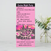 Roze Casino Night Theme Party nodigt uit Kaart (Staand voorkant)