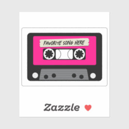 roze cassette, geëigend gesneden vinylSticker Sticker