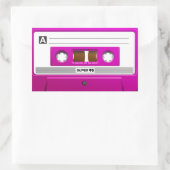 Roze cassette rechthoekige sticker (Tas)