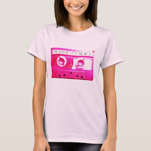 Roze cassette. t-shirt (Voorkant)