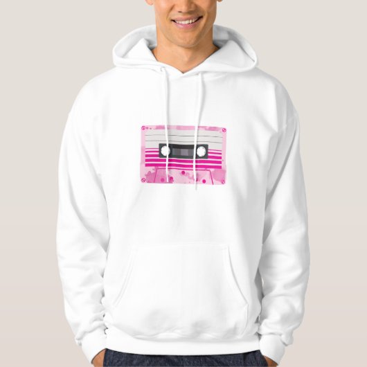 Roze Cassettebandje met Roze Splashes Hoodie (Voorkant)