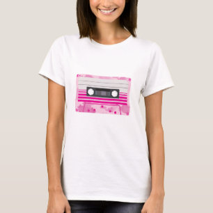 Roze Cassettebandje met Roze Splashes T-shirt