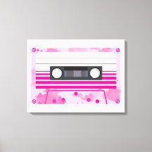 Roze Cassettebandje met Roze Waterverf Splashes
