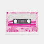Roze Cassettebandje met Roze Waterverf Splashes Fleece Deken (Voorkant (Horizontaal))
