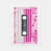 Roze Cassettebandje met Roze Waterverf Splashes Fleece Deken (Voorkant)