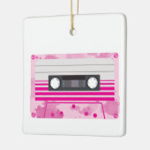 Roze Cassettebandje met Roze Waterverf Splashes Keramisch Ornament (Links)