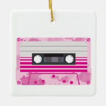 Roze Cassettebandje met Roze Waterverf Splashes