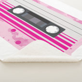 Roze Cassettebandje met Roze Waterverf Splashes Sherpa Deken (3/4)