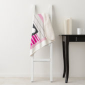 Roze Cassettebandje met Roze Waterverf Splashes Sherpa Deken (In situ)