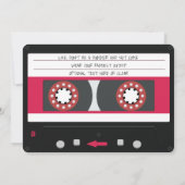 Roze Cassettebandje retro 80s Birthday Party Invit Kaart (Achterkant)