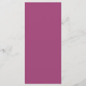 Roze Cassis Eenvoudig Elegant 4x9 Bruiloft Menu (Achterkant)