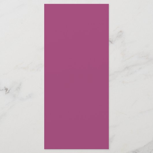Roze Cassis Eenvoudig Elegant 4x9 Bruiloft Menu (Achterkant)