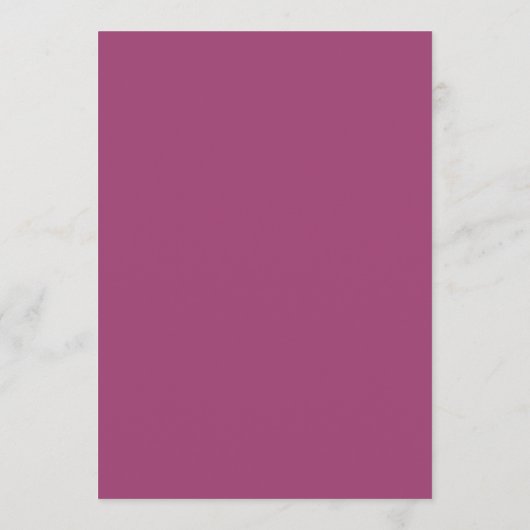 Roze Cassis Elegant Bruiloft Menu (Achterkant)