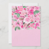 Roze casual vrijgezellenfeest met roze floreel scr kaart (Achterkant)