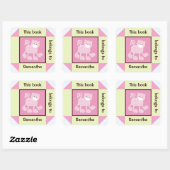 Roze Cat Faux Quilt Boek Sticker (Vel)