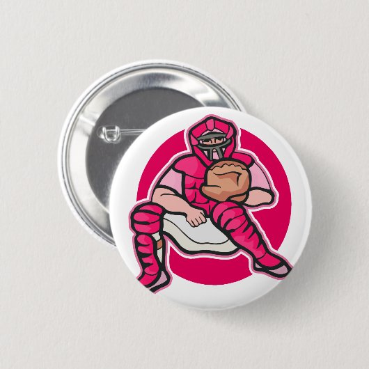 Roze Catcher Ronde Button 5,7 Cm (Voorkant /achterkant)