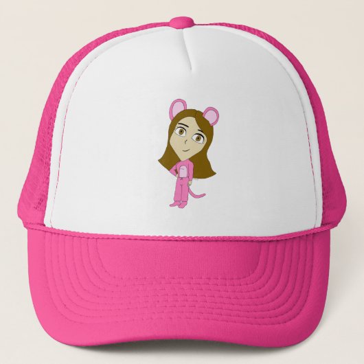 roze catgirl     trucker pet (Voorkant)