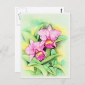 Roze Catleya Orchid Flower Art - Multi Briefkaart (Voorkant / Achterkant)