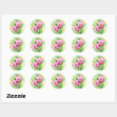 Roze Catleya Orchidee Bloem Kunst - Multi Ronde Sticker (Vel)