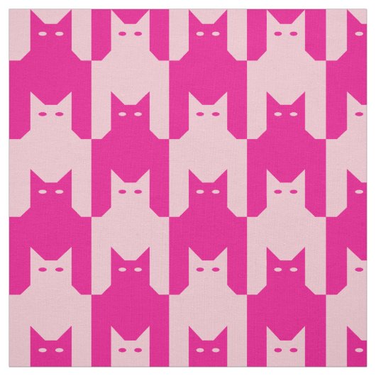 Roze Catstooth Stof (Swatch)