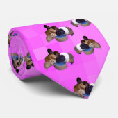 roze cavia's, stropdas (Opgerold)