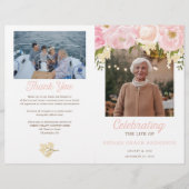 Roze Celebratie van het Leven Vouwbaar Begrafenisp Flyer (Voorkant)