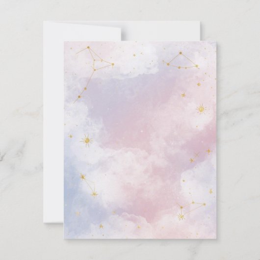 Roze Celestial Save the Date | Sterrenbeelden (Achterkant)