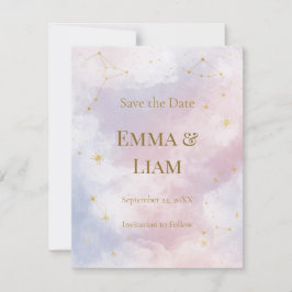 Roze Celestial Save the Date | Sterrenbeelden