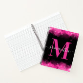 Roze Celestiale Handtekening Monogram Notitieboek (Binnen)