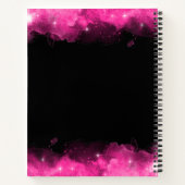 Roze Celestiale Handtekening Monogram Notitieboek (Achterkant)