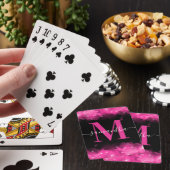 Roze Celestiale Handtekening Monogram Pokerkaarten (Insitu)