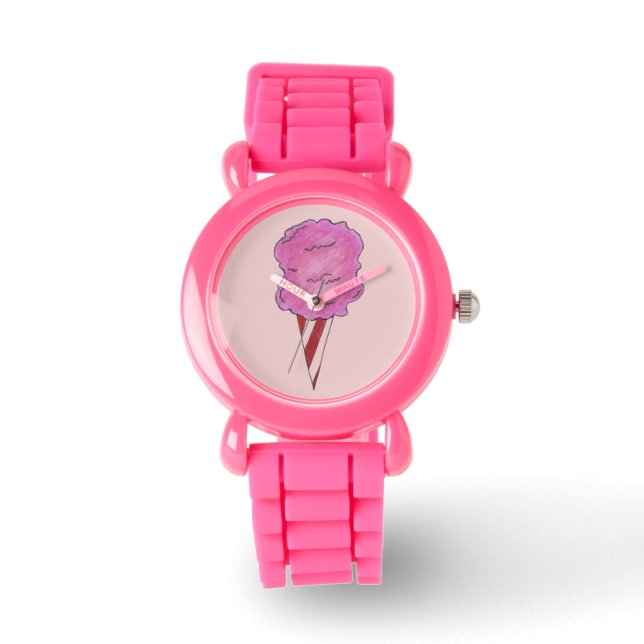 Roze centrifuge katoenhoudend Snoep Carnaval Watch Horloge (Voorkant)