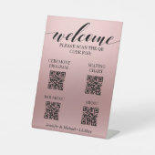 Roze ceremonie|Zittingsdiagram|Bar Menu|QR-code Reclamebord Met Voetstuk (Voorkant)