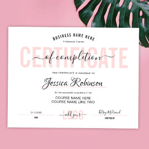 Roze Certificaat Uitreikbaar Downloadbaar Poster