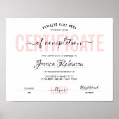 Roze Certificaat Uitreikbaar Downloadbaar Poster (Voorkant)