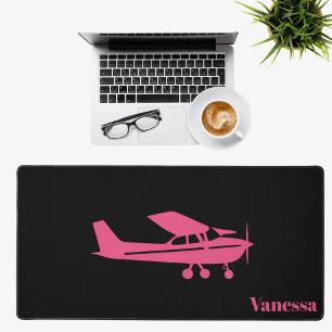 Roze Cessna Vliegtuig Girly Aviation Custom Kantoo Bureaumat