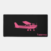 Roze Cessna Vliegtuig Girly Aviation Custom Kantoo Bureaumat (Voorkant)