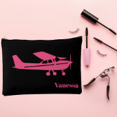 Roze Cessna Vliegtuig Girly Aviation Custom Name Etui