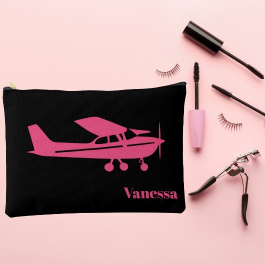 Roze Cessna Vliegtuig Girly Aviation Custom Name Etui