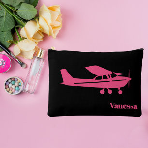 Roze Cessna Vliegtuig Girly Aviation Custom Name Etui